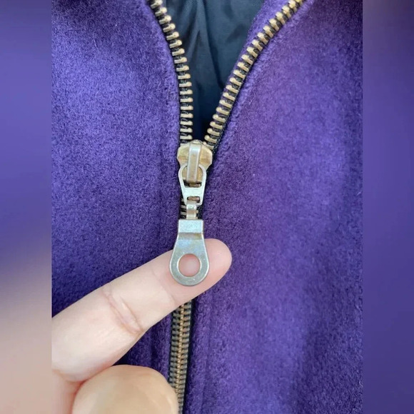 Carolina herrera wool purple Cheetah zip jacket Size medium - Picture 7 of 15